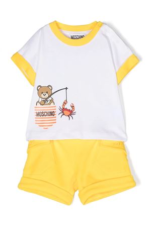 completo in cotone bianco MOSCHINO KIDS | MUG018LCA7550162